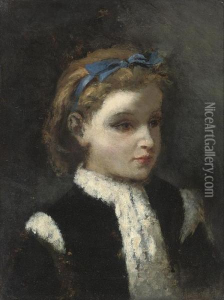 Portrait Of Marie, The Artist's Daughter Oil Painting - Narcisse-Virgile D Az De La Pena