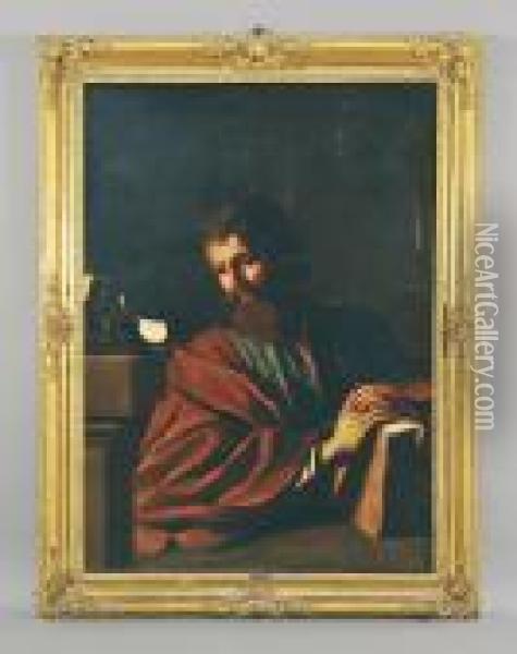 San Luca Evangelista Oil Painting - Michelangelo Merisi Da Caravaggio