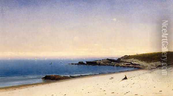 Beach at Newport, Rhode Island Oil Painting - James Augustus Suydam