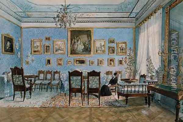 The Salon of Madame Hanska 1801-82 in St Petersburg Oil Painting - Carl Ivanovitch Kollmann