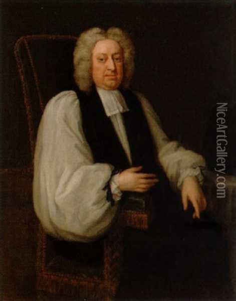 Portratt Av Engelsk Prast Oil Painting - Michael Dahl