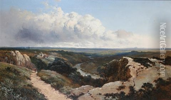 A Moorland Landscape Oil Painting - Edmund John Niemann