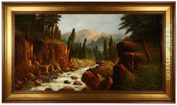River In Roger Ranch, Oregon Oil Painting - John Englehart