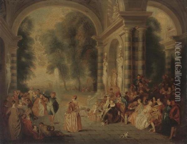 Les Plaisirs Du Bal Oil Painting - Watteau, Jean Antoine