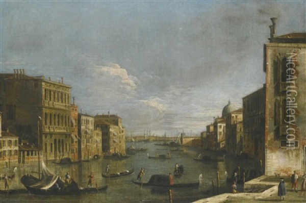 Venice, A View Of The Grand Canal Standing At The Campo San Vio, Looking East Towards The Church Of Santa Maria Della Salute Oil Painting -  Master of the Langmatt Foundation Views