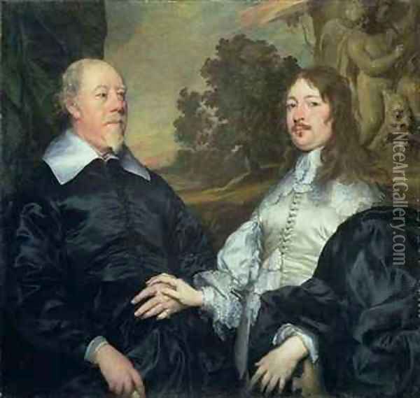 An Old and a Younger Man Oil Painting - William Dobson