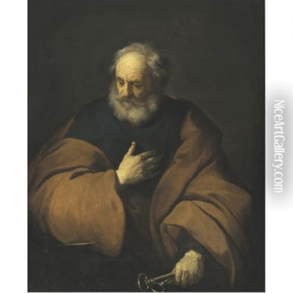 Saint Peter Holding The Keys To The Church Oil Painting - Jacob Adriaensz de Backer