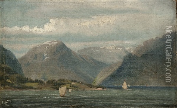 Fjordparti Fra Bergens Stift Oil Painting - Thomas Fearnley