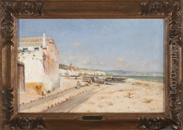 Playa De Blanes Oil Painting - Joan Roig Soler