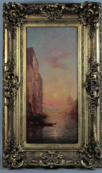 Lever De Soleil Sur Le Canaletto Oil Painting - Henri Duvieux