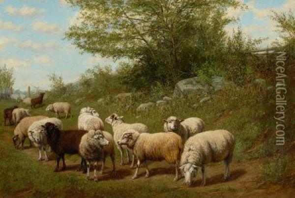 Landscape With Sheep Oil Painting - Arthur Fitzwilliam Tait