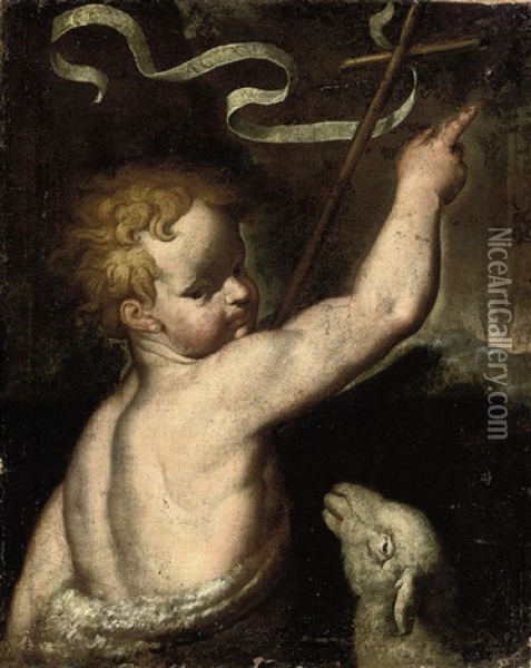 The Infant Saint John The Baptist (fragment) Oil Painting - Pellegrino Tibaldi