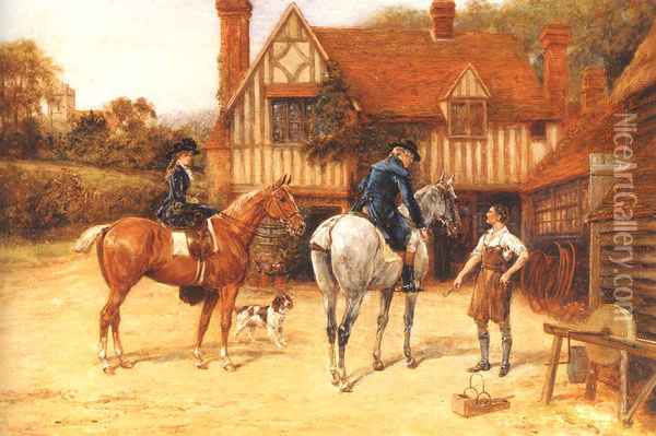 The Loose Shoe Oil Painting - Heywood Hardy