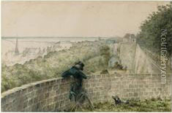 Along The Wall; Ramparts Of Boulogne Oil Painting - Thomas Streatfield