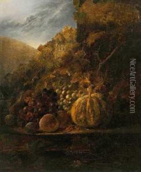 Fruchtestillleben Mit
Melone Und Weintrauben Oil Painting - Thomas Whittle