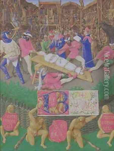 Martyrdom of St Apollonia Oil Painting - Jean Fouquet
