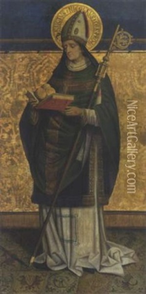Der Heilige Nikolaus Oil Painting - Bartholome Zeitblom