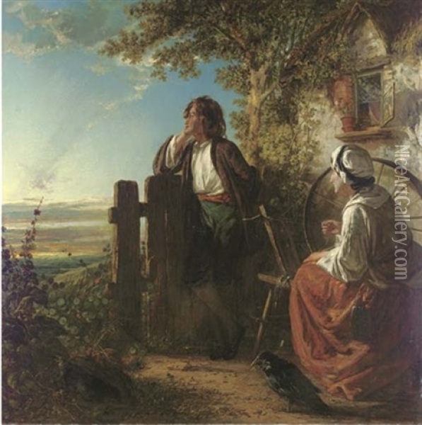 The Young Homemakers Oil Painting - James Francis Danby