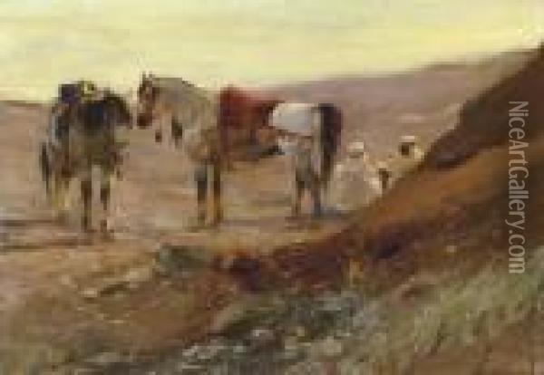 A Halt In The Desert Oil Painting - Wilhelm Kuhnert