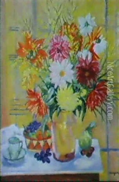 Fleurs Dans Un Vase Oil Painting - Henri Charles Manguin