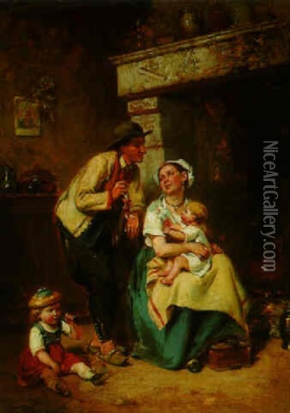 The Happy Family Oil Painting - Leon Emile Caille