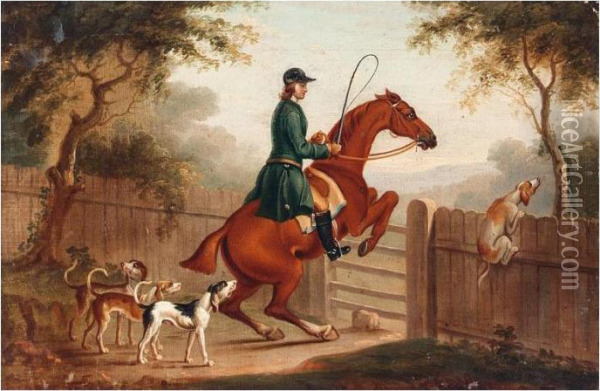 Over The Gate Oil Painting - James Seymour
