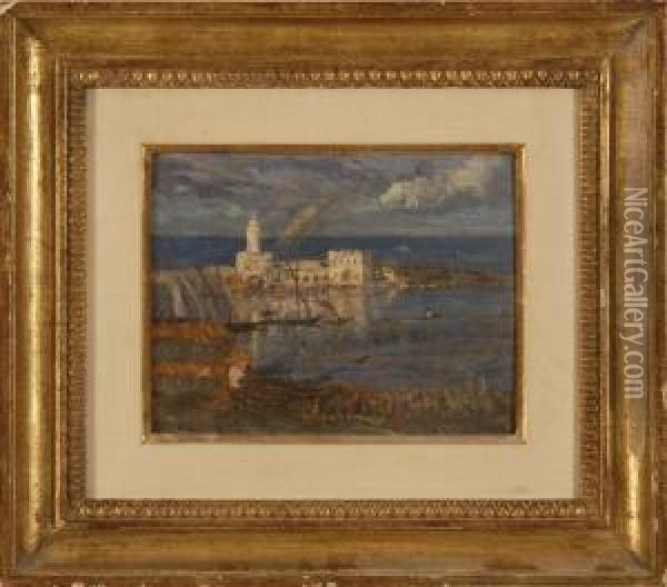 The Harbor Alger Oil Painting - Addison Thomas Millar