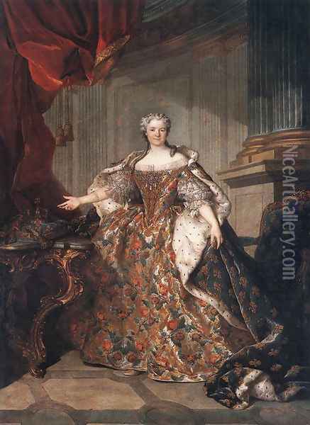 Marie Leczinska, Queen of France Oil Painting - Louis Tocque