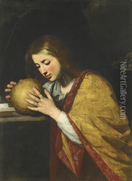 Mary Magdalene In Meditation Oil Painting - Massimo Stanzione