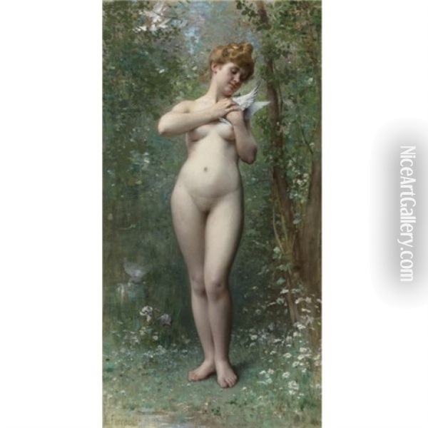 Venus A La Colombe Oil Painting - Leon Jean Basile Perrault