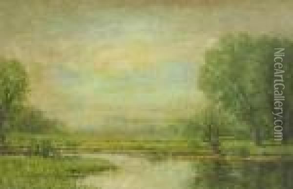 The Pond Oil Painting - Bruce Crane