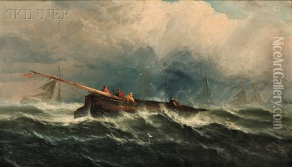 Boat On Rough Seas Oil Painting - Franklin Dullin Briscoe