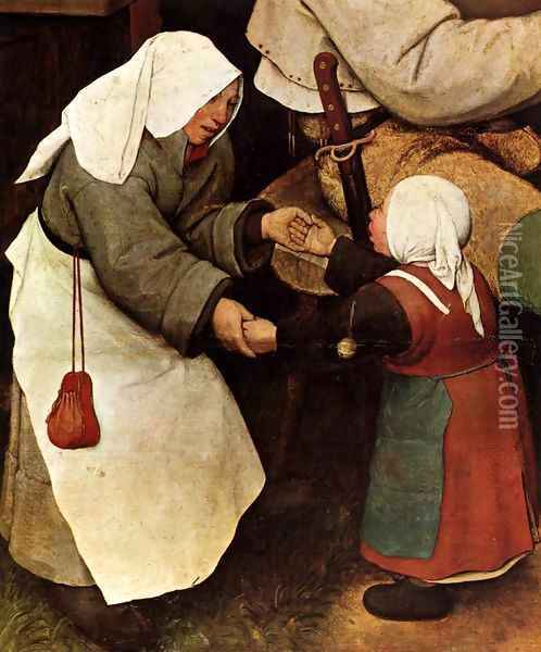 The Peasant Dance (detail) 3 Oil Painting - Pieter the Elder Bruegel