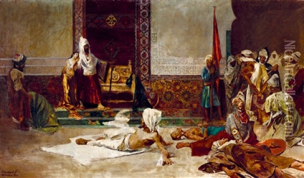 Oriental Scene Oil Painting - Ferencz Franz Eisenhut