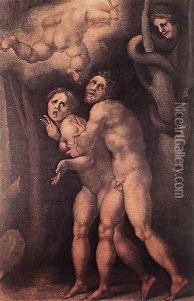 The Expulsion from Earthly Paradise c. 1535 Oil Painting - (Jacopo Carucci) Pontormo