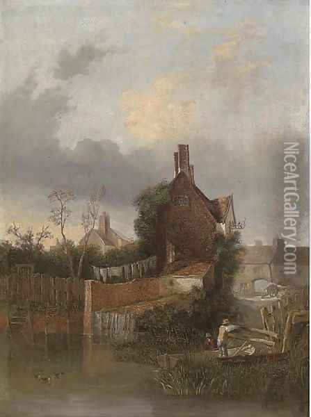 St Martin's gate, Norwich Oil Painting - John and John Berney Crome