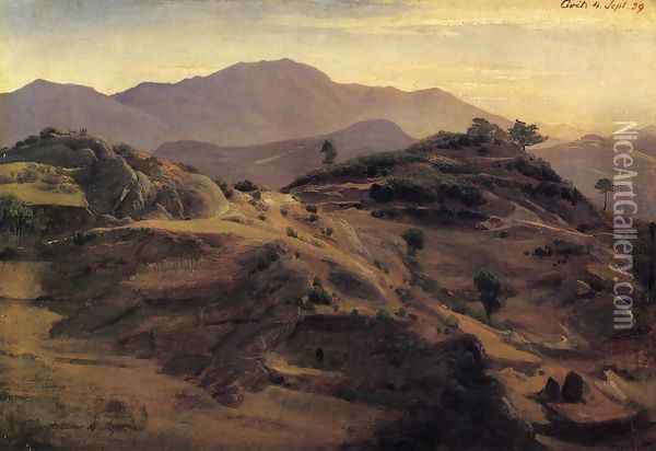Landscape at Civitella Oil Painting - Johann Wilhelm Schirmer
