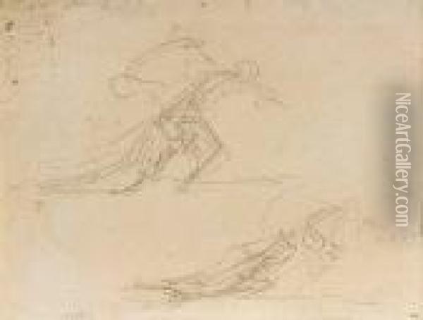 La Mort Portant Sa Faux Et Tirant Un Cadavre Oil Painting - Honore Daumier