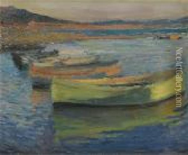 Barques Aux Environs De Collioure Oil Painting - Henri Martin