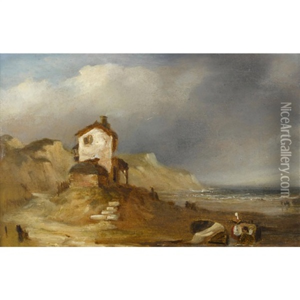 The Cottage On The Beach Oil Painting - Alfred Priest