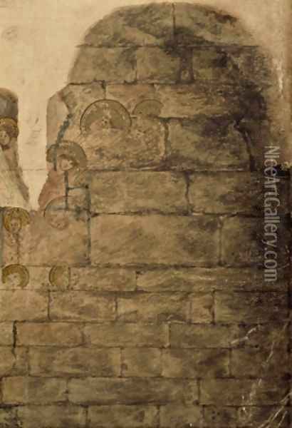 Study of the wall paintings at the Chapter House 2 Oil Painting - John Carter