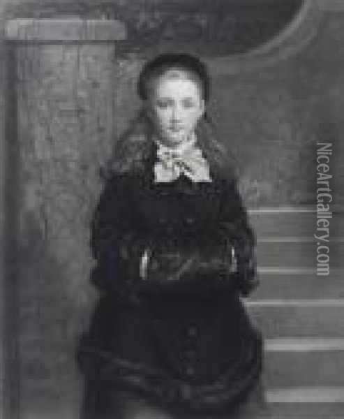 Girl Wearing Coat And Muff Oil Painting - Sir John Everett Millais