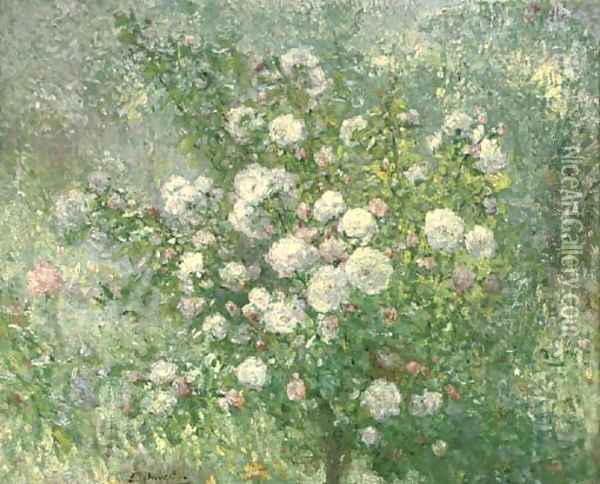 A white rose bush Oil Painting - Ernest Quost
