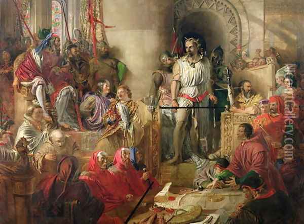 The Trial of Sir William Wallace at Westminster Oil Painting - William Bell Scott