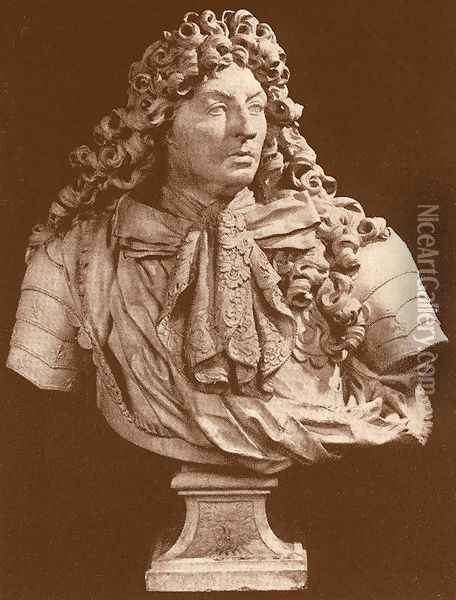 King Louis XIV I Oil Painting - Antoine Coysevox