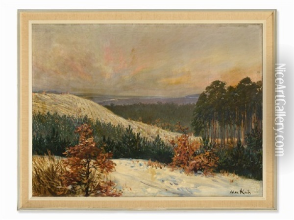 Winter Landscape Oil Painting - Max Friedrich Rabes
