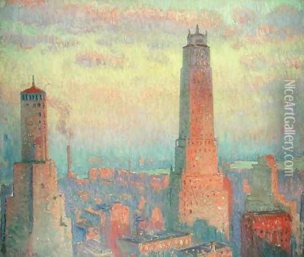 Ritz Tower New York City Oil Painting - William Samuel Horton