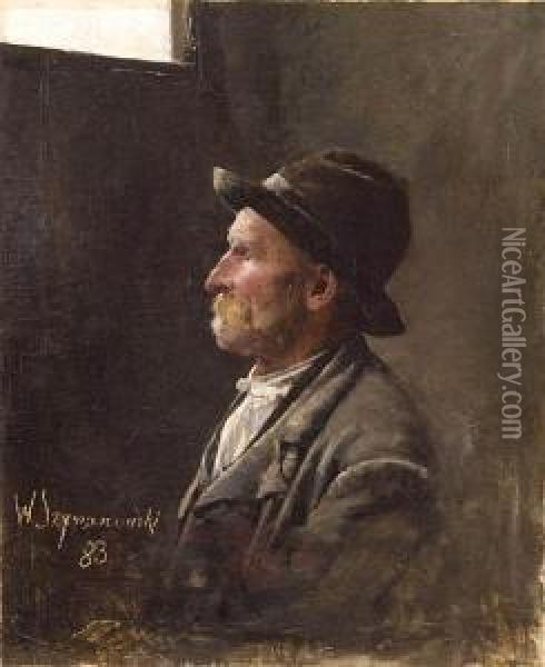 Studium Portretu Mezczyzny W Lewym Profilu Oil Painting - Waclaw Szymanovski