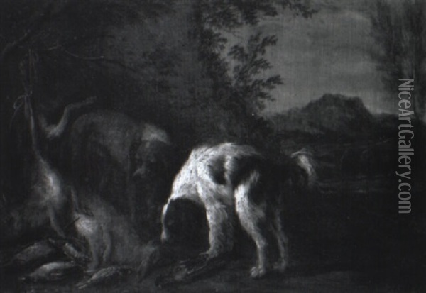 Hunde Bei Der Beute Oil Painting - Adriaen de Gryef