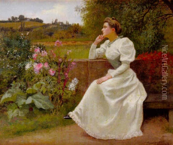 Jeune Femme Au Jardin Oil Painting - Jean Beauduin